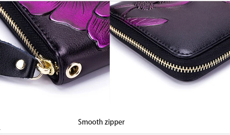 Модный женский кошелек из натуральной кожи роскошный длинный клатч удобная сумка с цветочным принтом женский держатель для карт бумажник кошелек для денег сумка