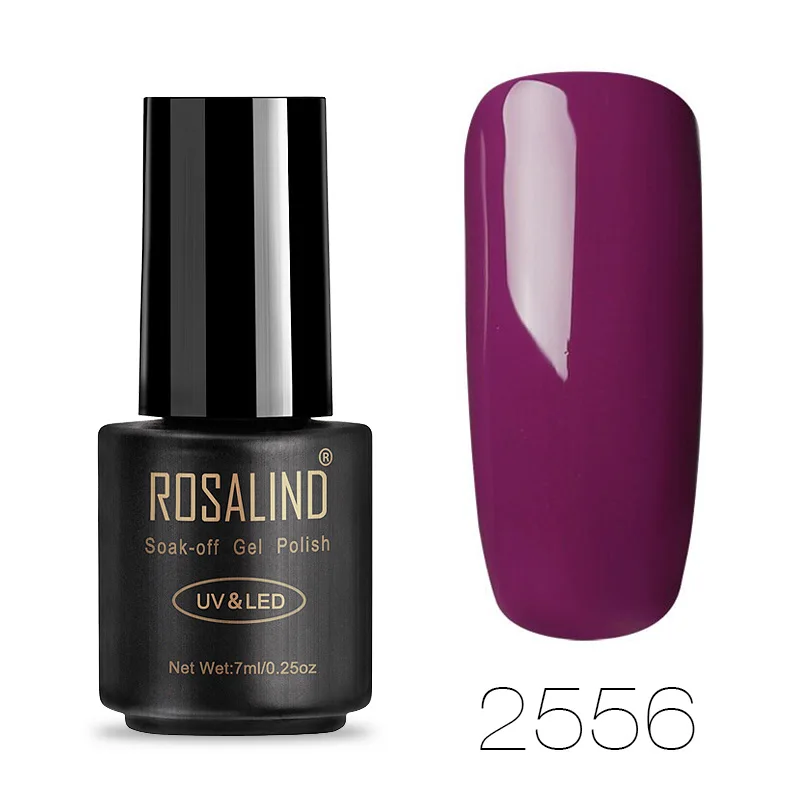 ROSALIND 7 мл; Гель-лак для ногтей, лак благородного фиолетового цвета серии Soak-off UV светодиодный Гель-лак Полупостоянный лак для ногтей - Цвет: RA2556