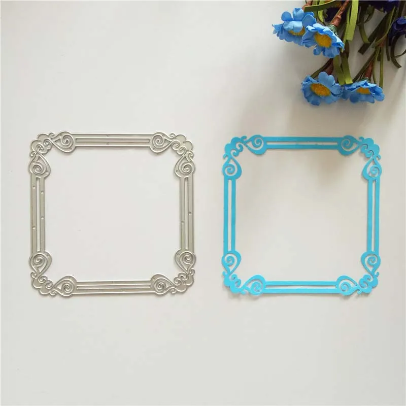 Квадратное кружево украшения металлические штампы трафарет для DIY Скрапбукинг