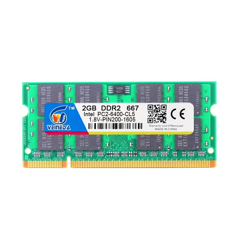 Ноутбук VEINEDA Sodimm ddr2 800 МГц 1 Гб 2 4 для Intel amd mobo ram Поддержка pc6400 Совместимость с 667