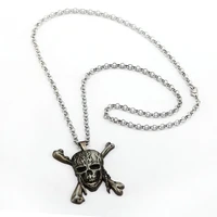 movie jewelry pirates of the caribbean necklace jack skull pendant fashion link chain necklaces women men gifts