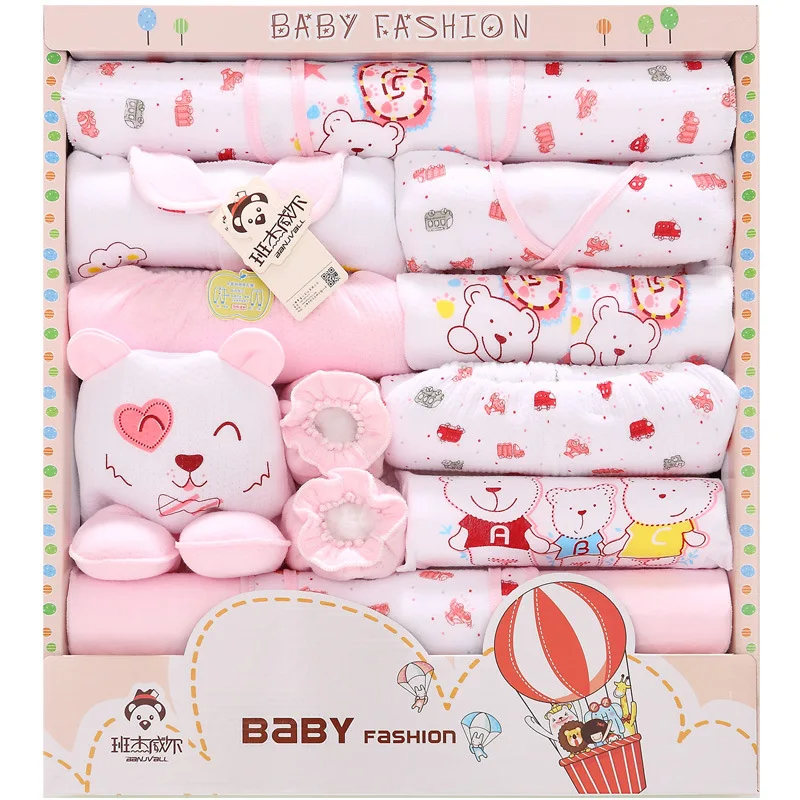 

18Pcs/Lot 2020 Newborn Baby Girl Clothes Autumn Hot Air Balloon Gift Box Set Thick Cotton Character Baby Boy Clothes