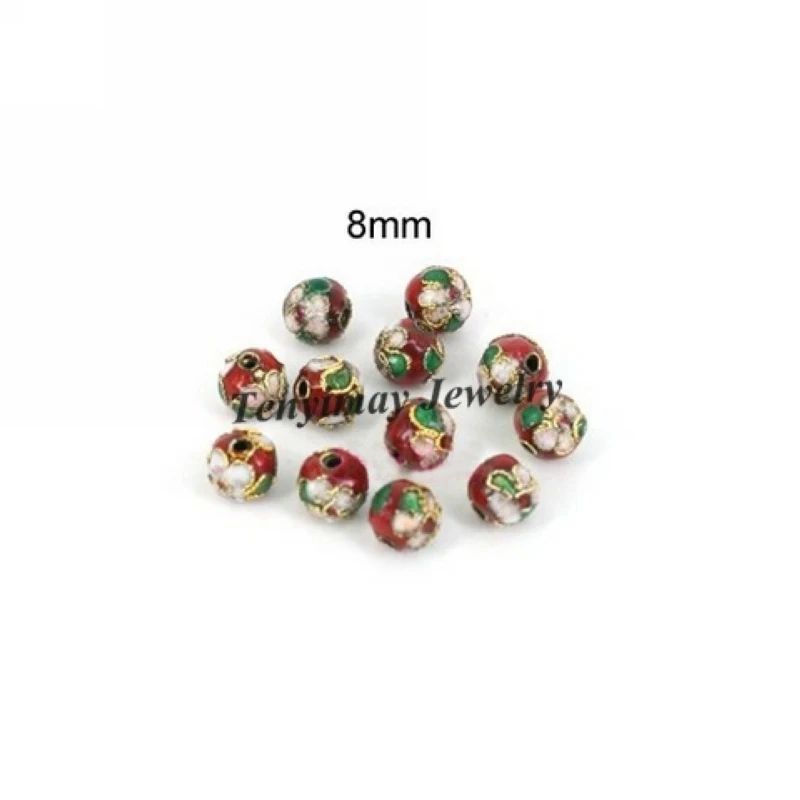 8 мм китайская перегородчатая эмаль бисер смешанный цвет модный аксессуар DIY 100