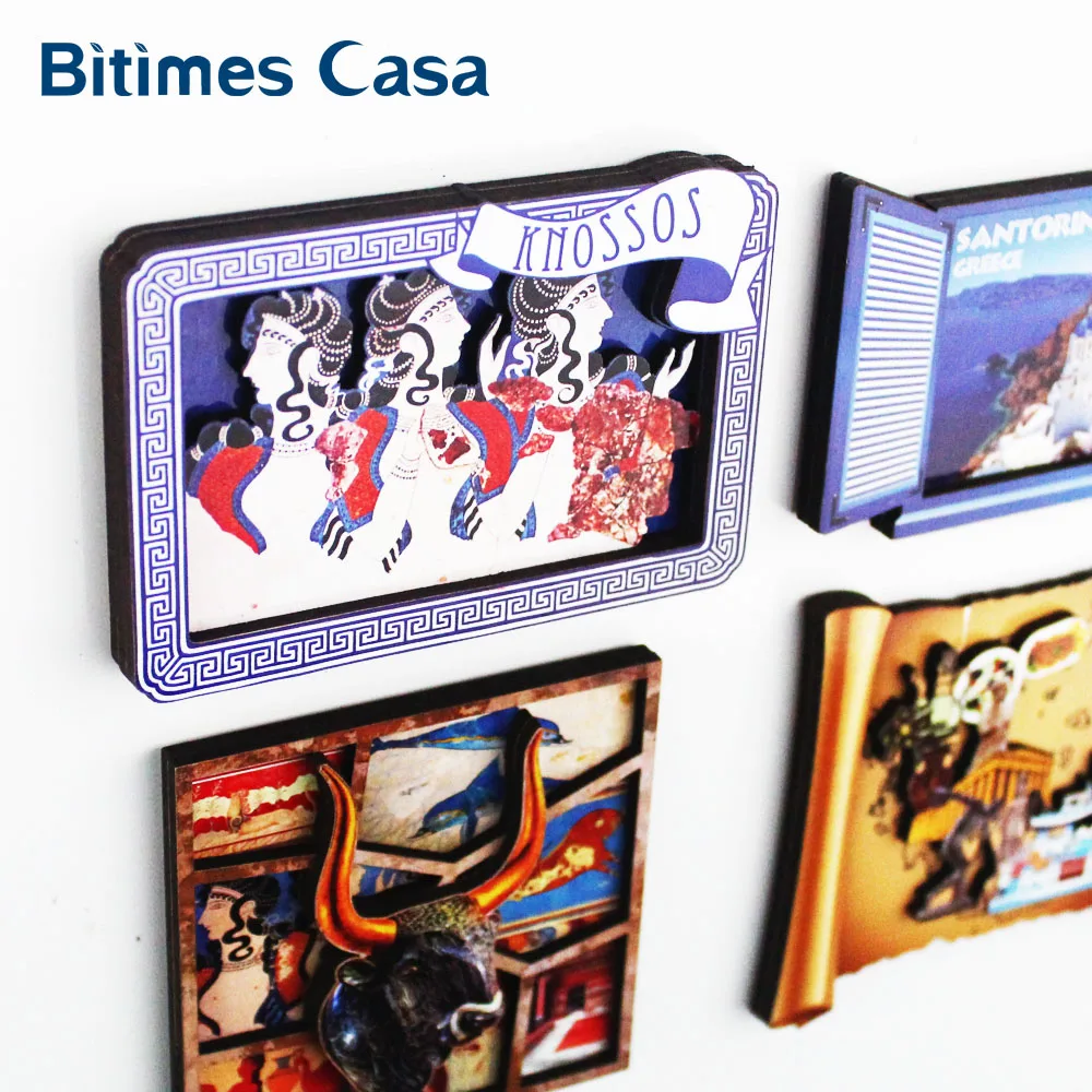 Bitimes Греция культура 3D магниты на холодильник Olimpia Site Knossos Европейское культурное