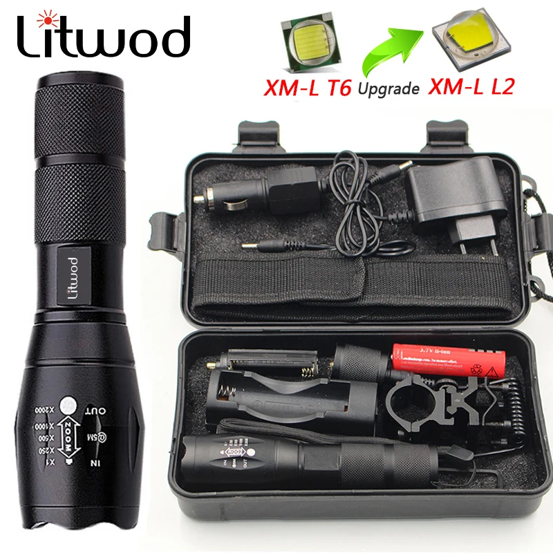 Светодиодный тактический фонарик Z50 CREE XM L L2 фонарь для самообороны