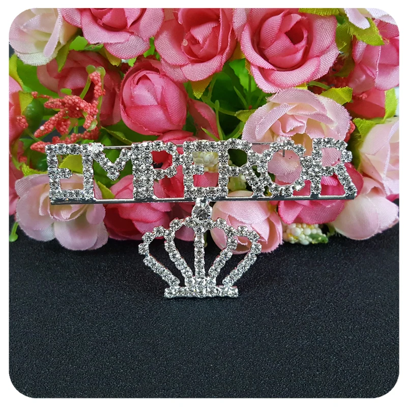 Shinny Crystal Brooch Jewelry Gift &quotEMPEROR&quot Word Lapel Pin with a Royal Crown | Украшения и аксессуары