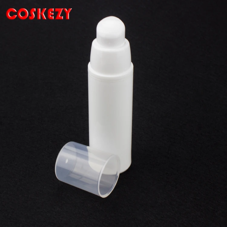 Белая Вакуумная бутылка из полипропилена с прозрачной крышкой для продажи 30 мл