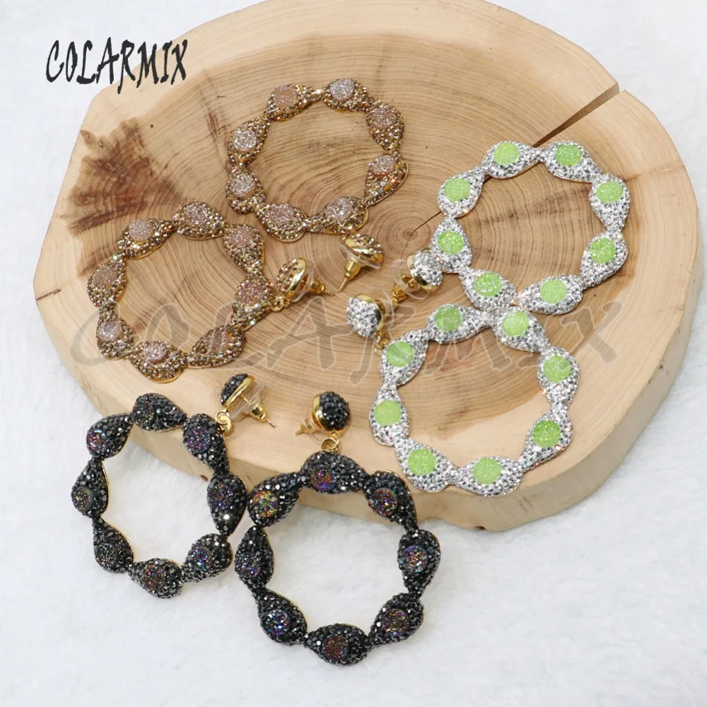 Оптовая продажа Модные Ювелирные серьги в форме большого цветка Разноцветные с