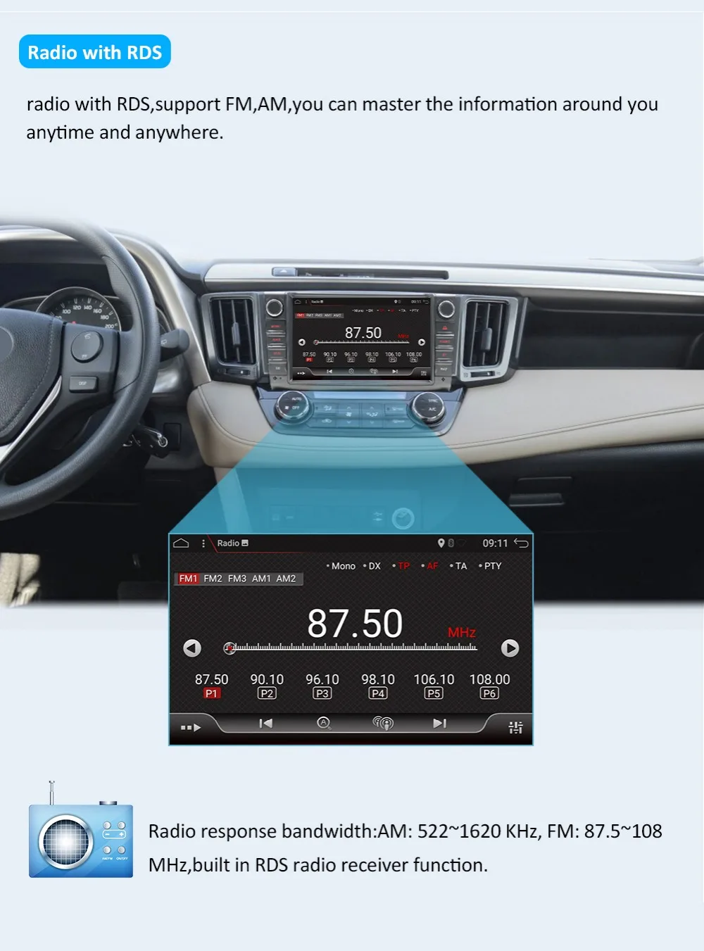 HD Octa 8 Core 2 din автомобильный радиоприемник gps Android 9,0 Автомобильный DVD плеер для Toyota RAV4 для Toyota Previa RAV 4 2013 радио кассетный магнитофон