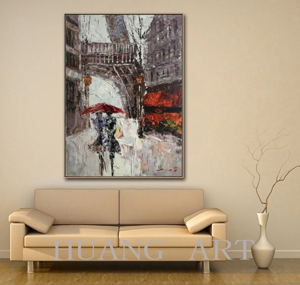 Sitting room bedroom classical Paris oil painting scenery hall lobby decoration beautiful hung on the wall | Дом и сад