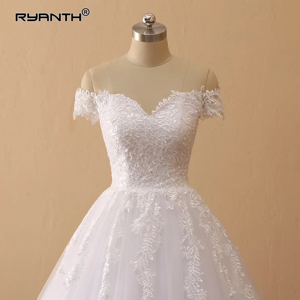 Cheap Robe De Mariage Sexy Off The Shoulder Lace Ball Gown Wedding Dress 2019 Hot Sale Vestido de Noiva Custom Made | Свадьбы и