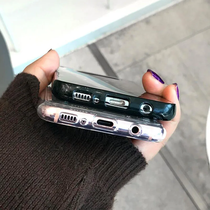 Прозрачный блестящий чехол со звездами для Samsung S7 edge S8 S9 Plus Note 8 мягкий из ТПУ iphone XS