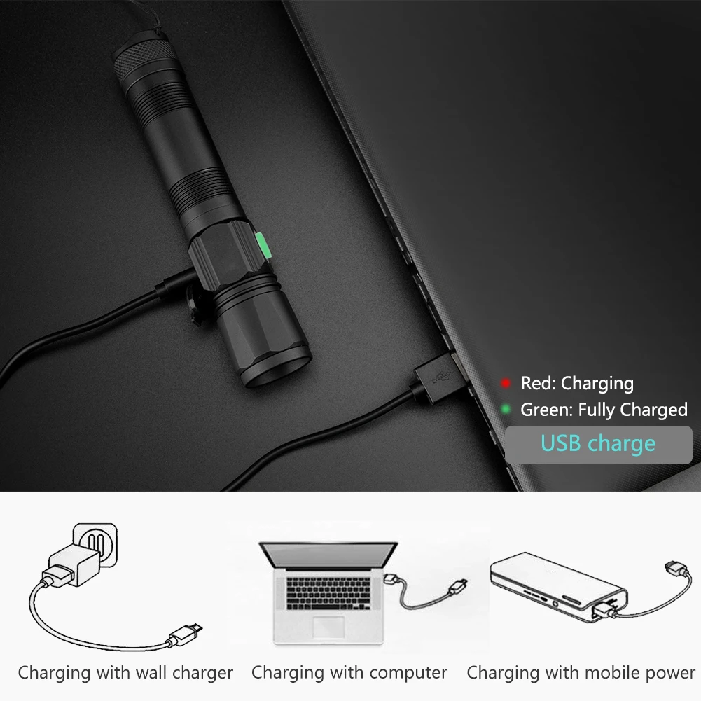 USB Перезаряжаемый 18650 фонарик XML T6 светодиодный фонарь с масштабированием телескопическая дубинка тактический фонарь светодиодный военный Фонарь ручной фонарь