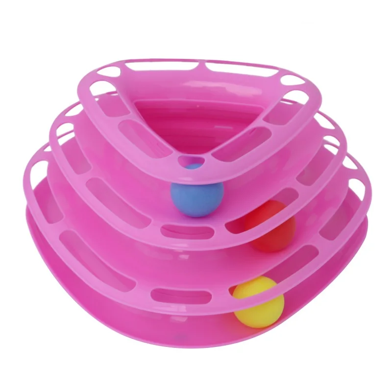 triangle pink Забавные игрушки для домашних животных Кот Сумасшедший шар диск Интерактивная развлекательная тарелка игровой диск триляминар поворотный стол игрушка для кошек - Цвет: triangle pink