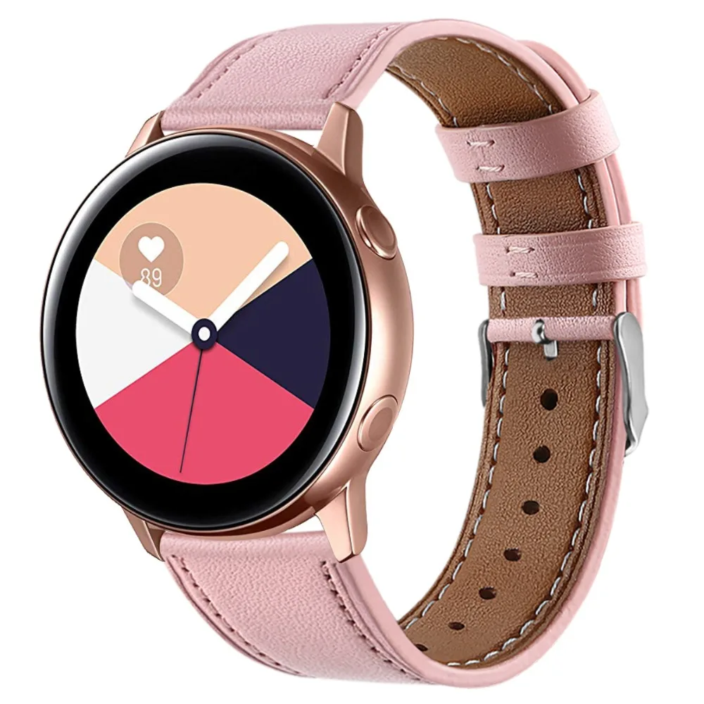Кожаный ремешок для samsung Galaxy Watch активный ремешок 20 мм ремешки для часов кожаные ремешки для Galaxy Watch 42 мм Смарт-часы для женщин