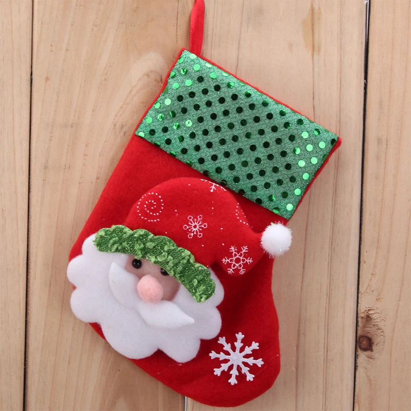 Горячая 2016 Новое Прибытие Рождественский Чулок Блестки Носки Блестящие Елку