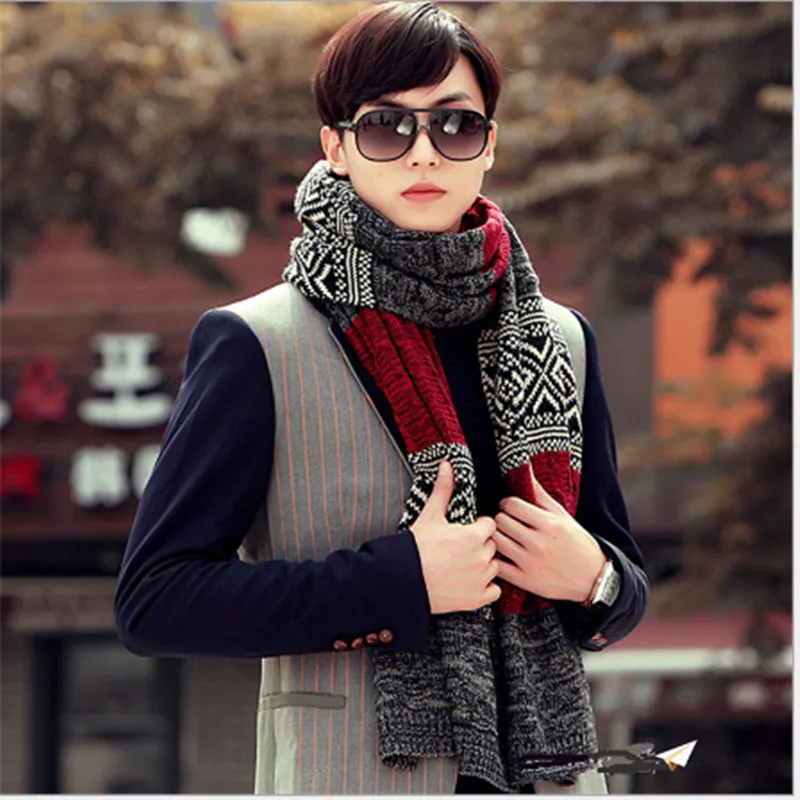 2018 Fashion Warm Wild Autumn And Winter New Jacquard Stitching Men's Scarf Bib Wholesale A Generation |