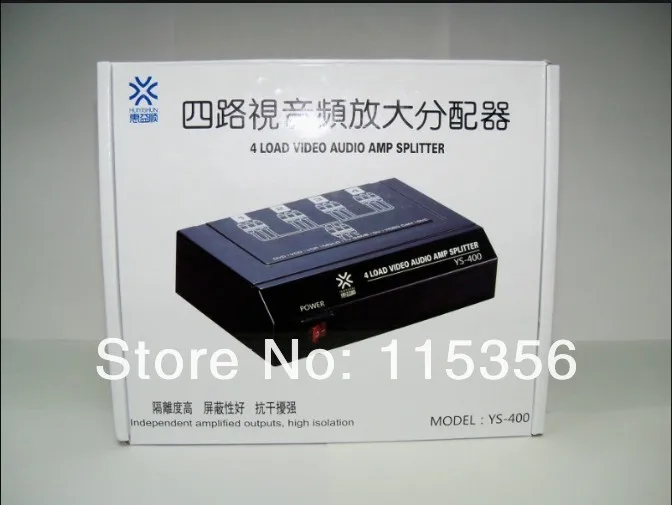 YS400 1 в 4 выхода RCA Аудио Видео AV распределительный усилитель сплиттер для ТВ DVD