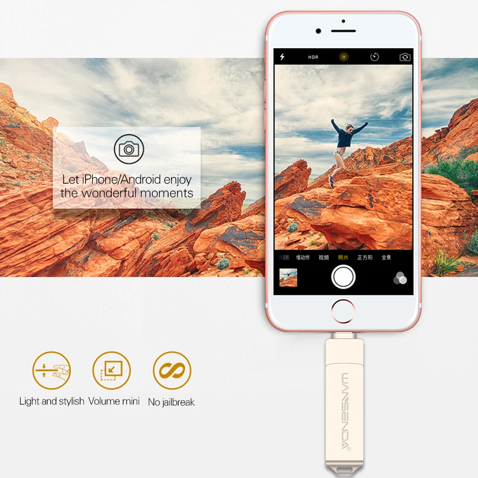 WANSENDA OTG USB флеш-накопитель iOS+ USB3.0 микро USB флеш-накопитель 128 Гб 64 ГБ 32 ГБ 16 ГБ 8 ГБ флэш-диск Флешка для iPhone/Android/PC