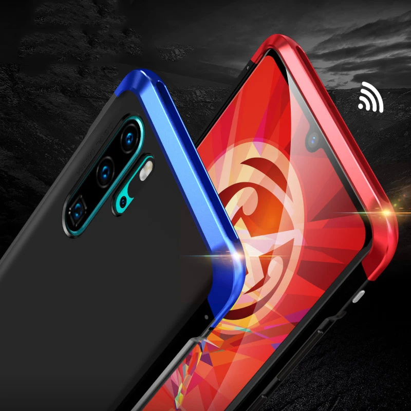 Алюминиевый металлический бампер чехол для телефона для huawei P30 P30 Pro чехол Роскошный 360 Полный армированный Матовый PC чехол рамка Honor 20 20 Pro чехол s