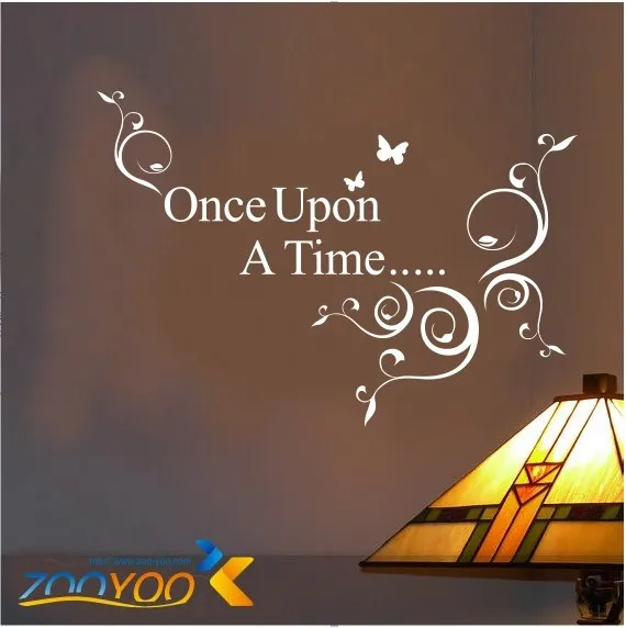 

Black wall sticker saying once Characterss vinyl room decor