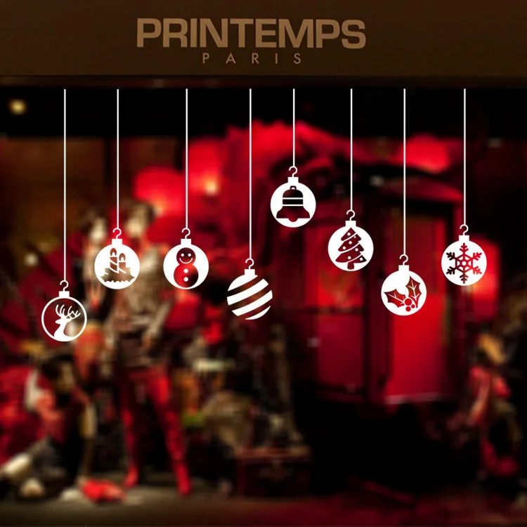 Рождественские фонари виниловые наклейки рождественские украшения для дома