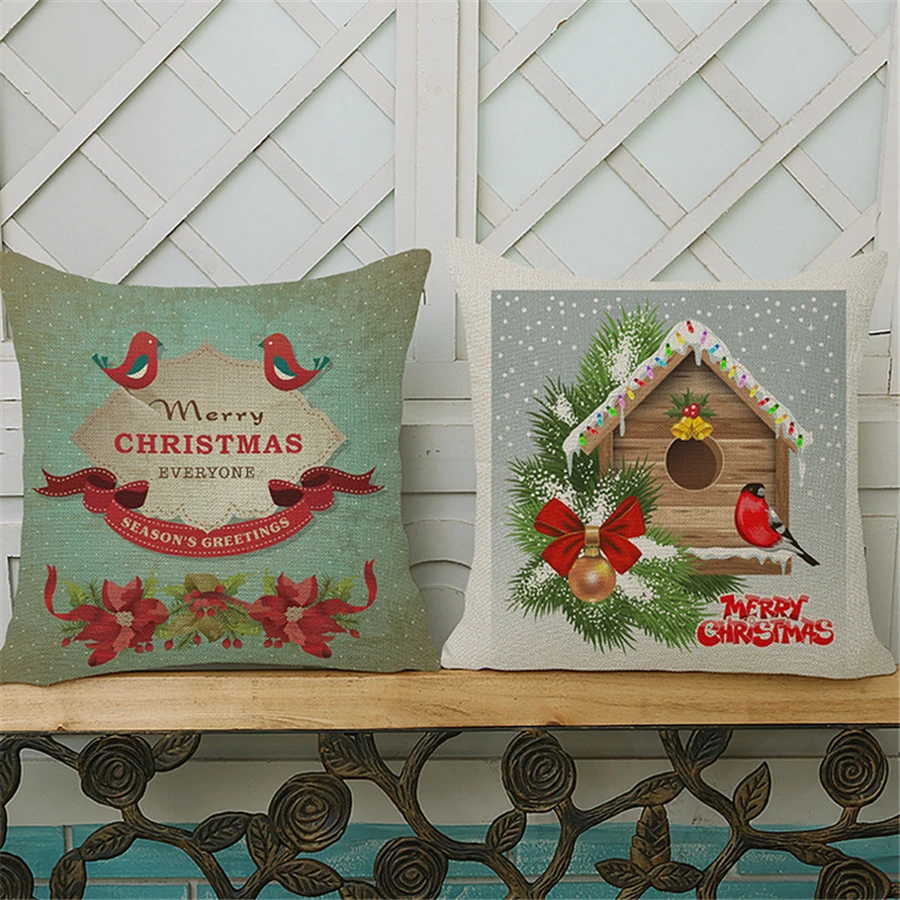 Современная Европейская простая Рождественская подушка для кресла с оленем