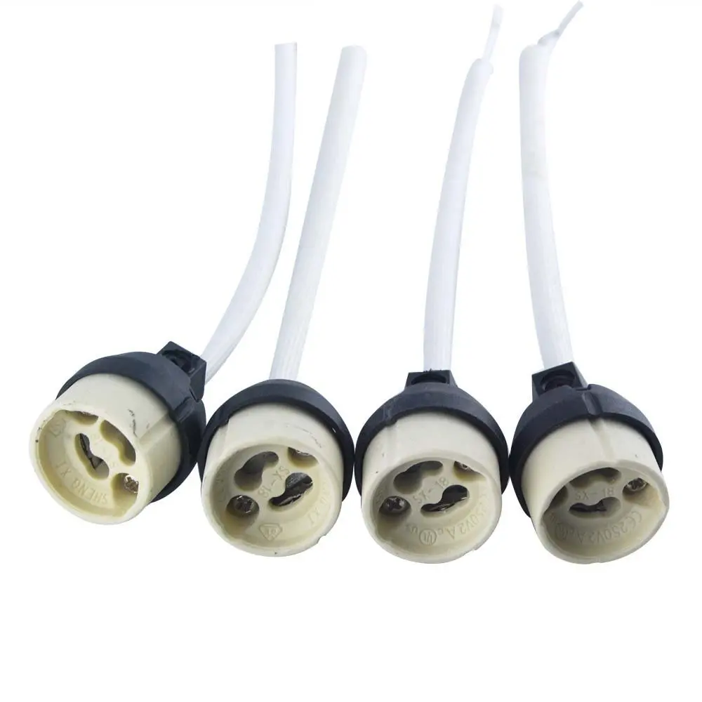 

10pcs/lot MR16 GU5.3 Lamp Holder Socket Ceramic Lamp Base with Wire Connector Halogen/LED Lamp holder mr16 12V