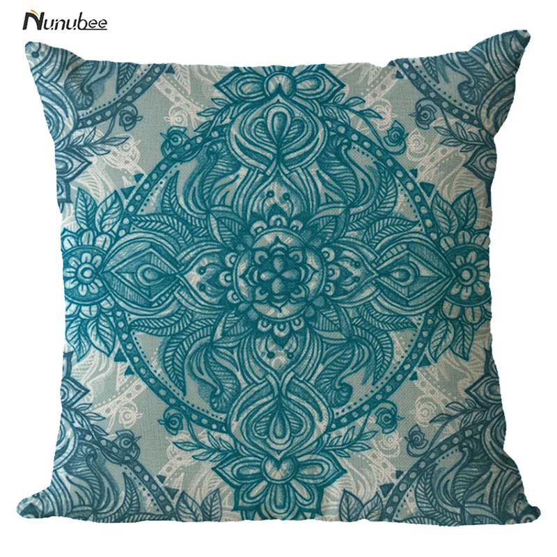 Bohemian Style Flower Printed Cushion Cover Pillow Linen Cotton PillowCases Plant sofa Car Seat Decorative Pillowcase | Дом и сад