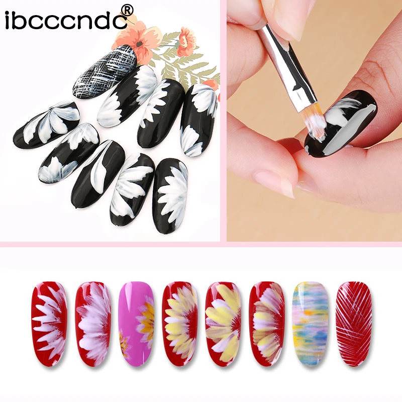 

8pcs/lot Pro UV Gel Nail Polish Painting Drawing Petals Brushes Nail Art Brush Pens Nail Brushes Set Manicure Tools Set Kit