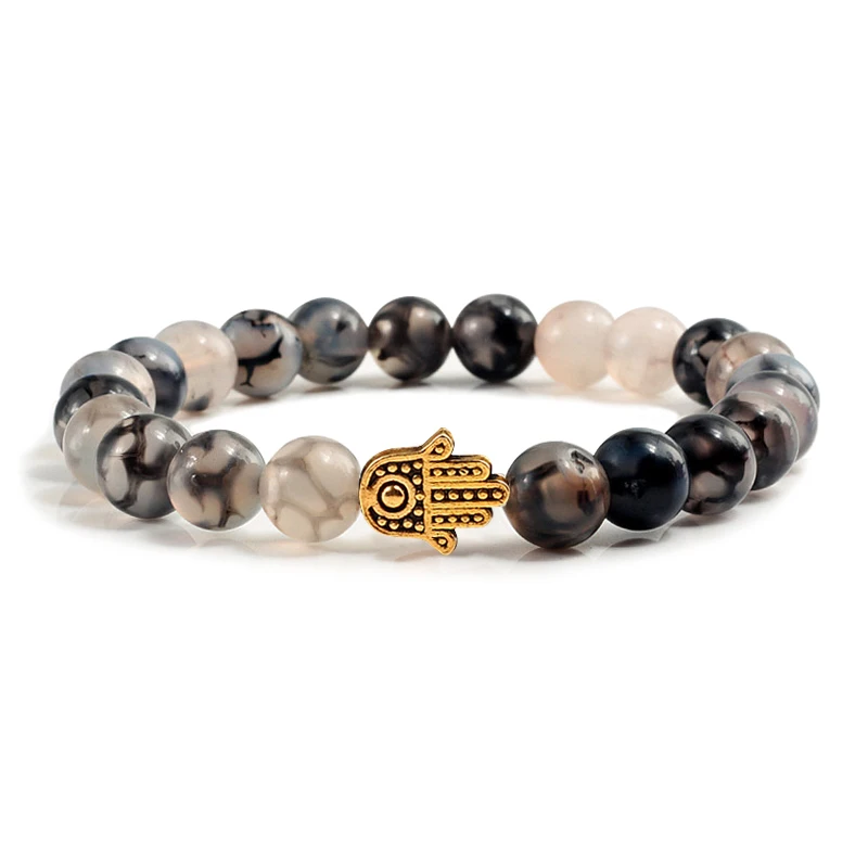 Vintage Men Bracelet Distance Crystal Natural Stone Bead Gold Pendant Strand Bracelets Bangles Homme Jewelry Gift pulsera hombre | Украшения