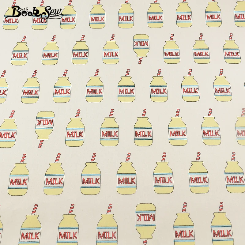 Booksew Новое поступление милый дизайн молока хлопок твил ткань домашний текстиль