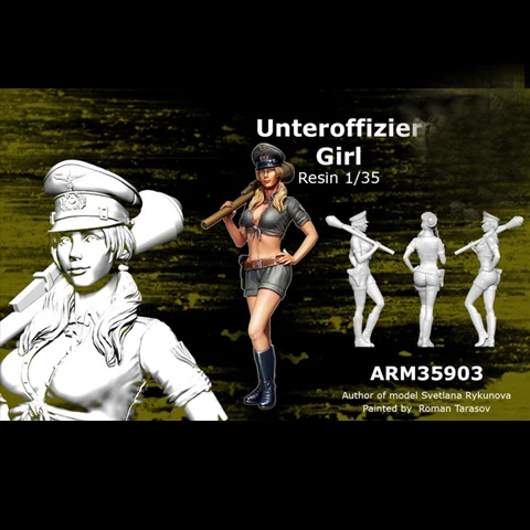 

1/35 Unteroffizier Girl resin kit soldiers GK Military theme scene combination Uncoated No colour