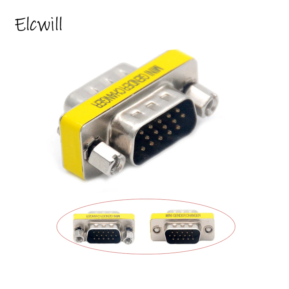 Горячий D Sub DB15 VGA разъем Папа папа мини адаптер для смены пола 15 Pin M/M