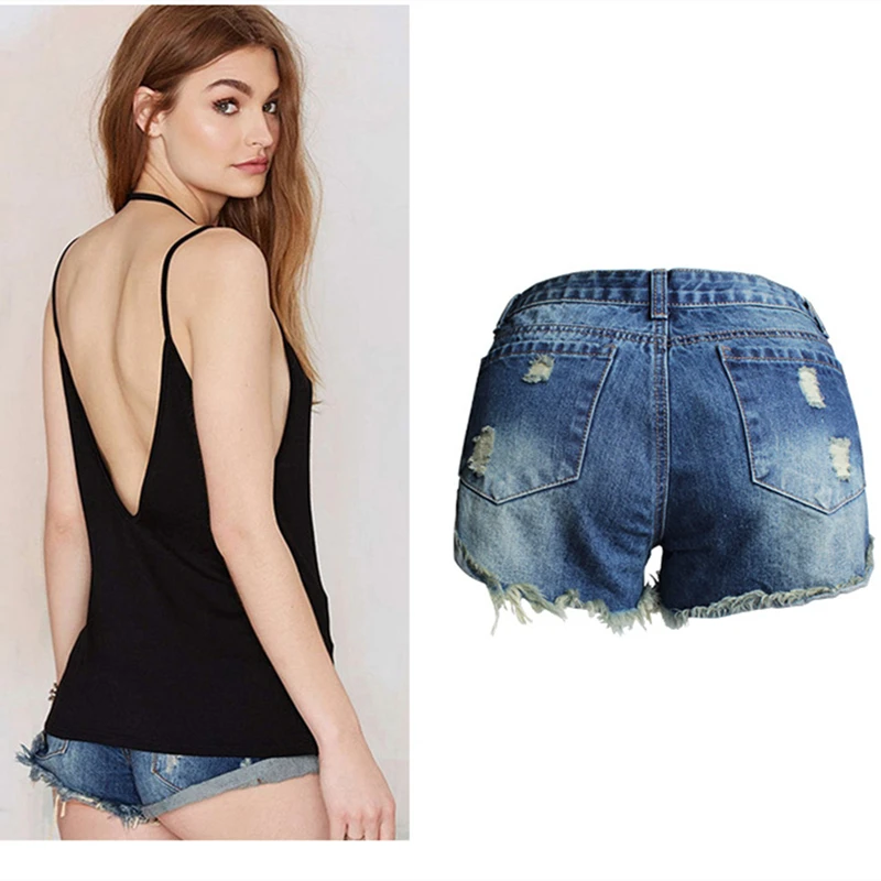 

Women Shorts ripped jeans for women Short Hole skinny jeans woman Ripped denim Short pants jean Shorts