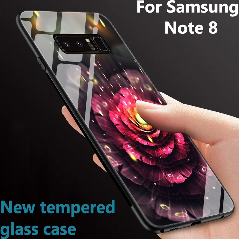 Чехол из закаленного стекла для Samsung Note 8 задняя крышка Galaxy Note8 модные зеркальные