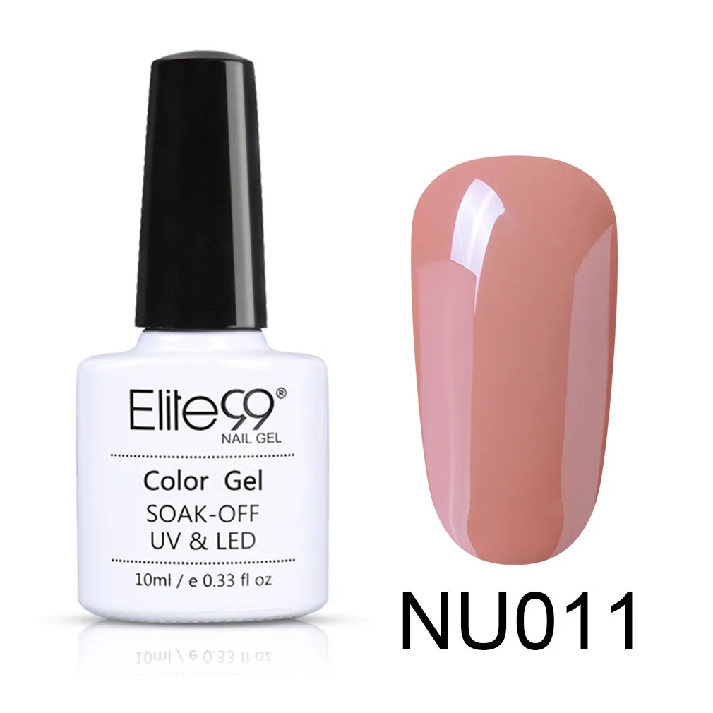 NU011 Elite99, телесный цвет, 10 мл, Гель-лак Vernis, Полупостоянный УФ-гель для дизайна ногтей, Гель-лак, впитываемый, для ногтей, грунтовка, Гель-лак - Цвет: NU011