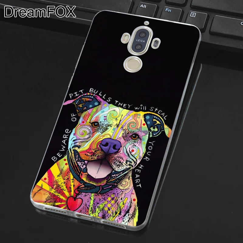 DREAMFOX L363 милый собаки питбуль поп-арт Мягкий ТПУ силиконовый чехол для huawei mate Nova 2 9