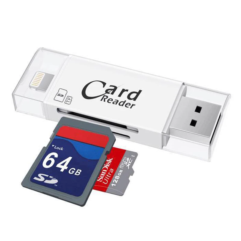 Новинка! USB 3 0 устройство для чтения Micro TF карт SD Lightning/USB/ OTG Устройство 2