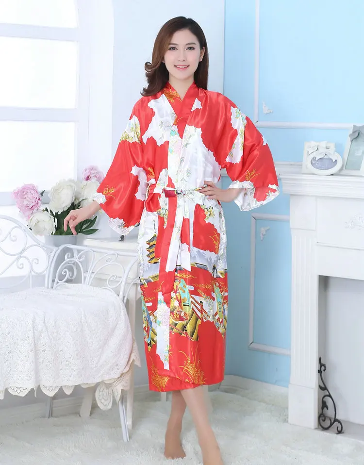 Халат женский длинный в японском стиле роскошный халат для подружки невесты