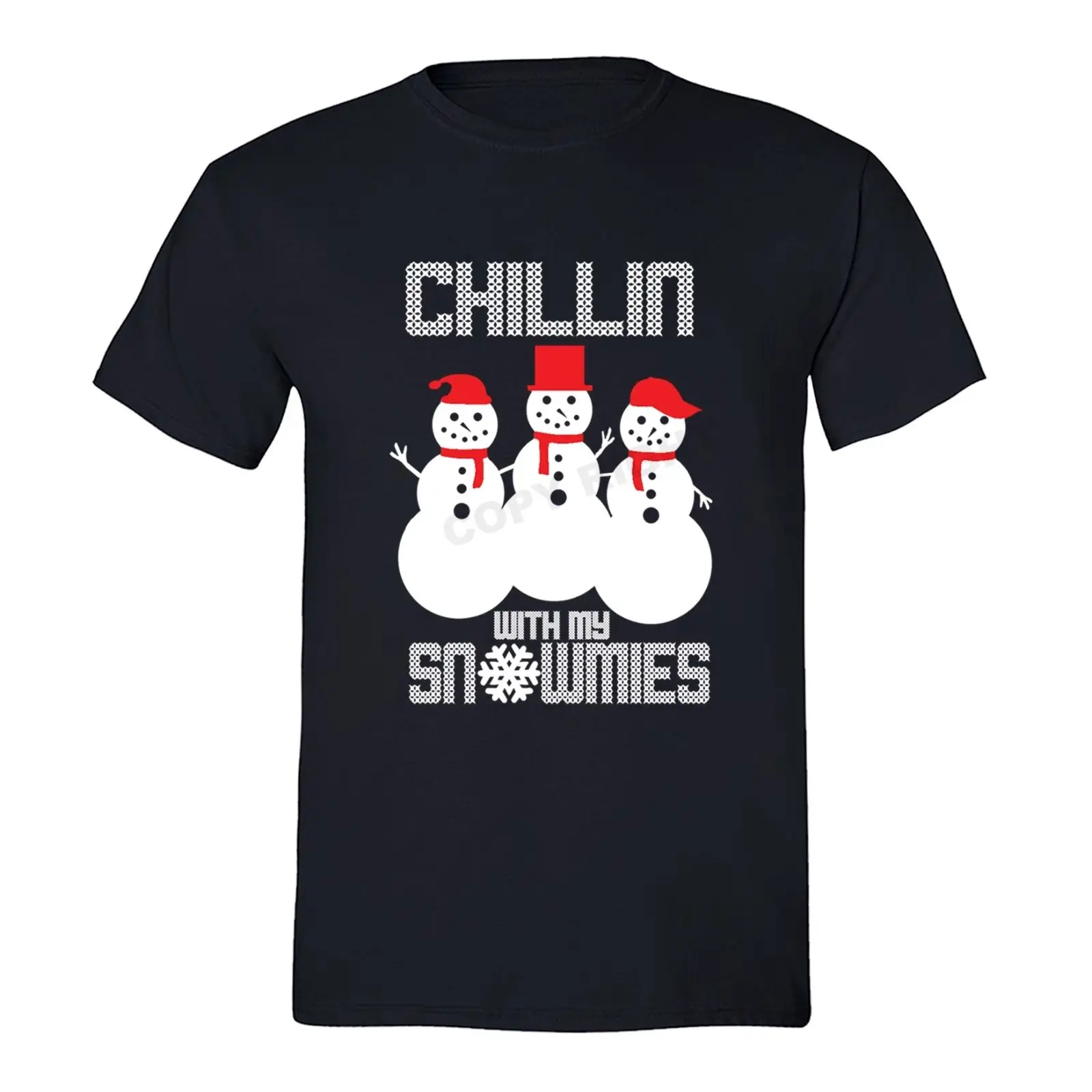 Мужские Chillin с My Snowmies Снеговик зима Уродливый Рождественский свитер футболка 100%