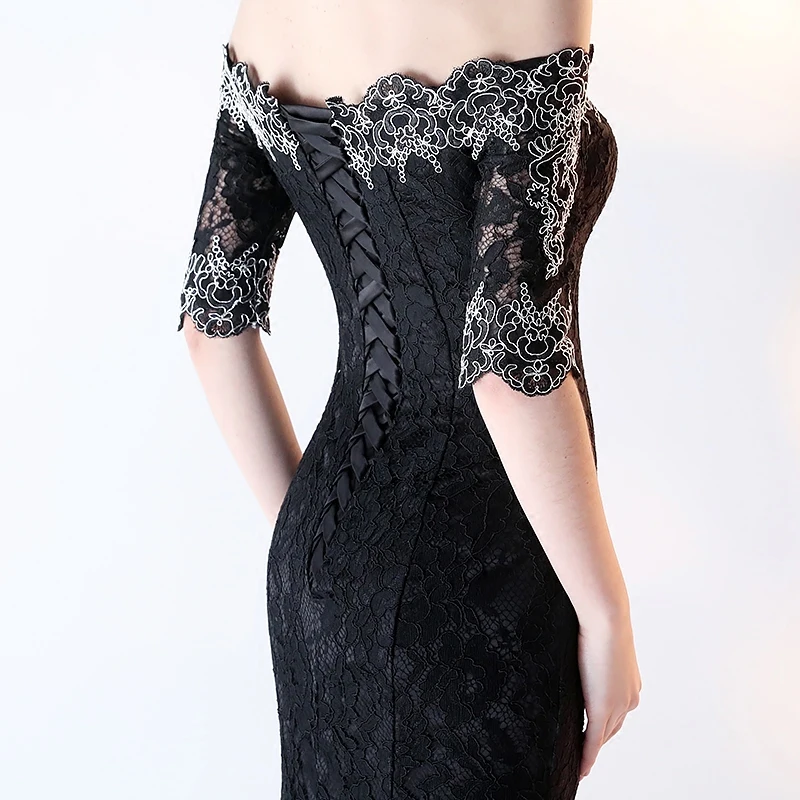 Black Lace Mother of the Bride Dresses for Weddings Off Shoulder Mermaid Evening Groom Godmother | Свадьбы и торжества