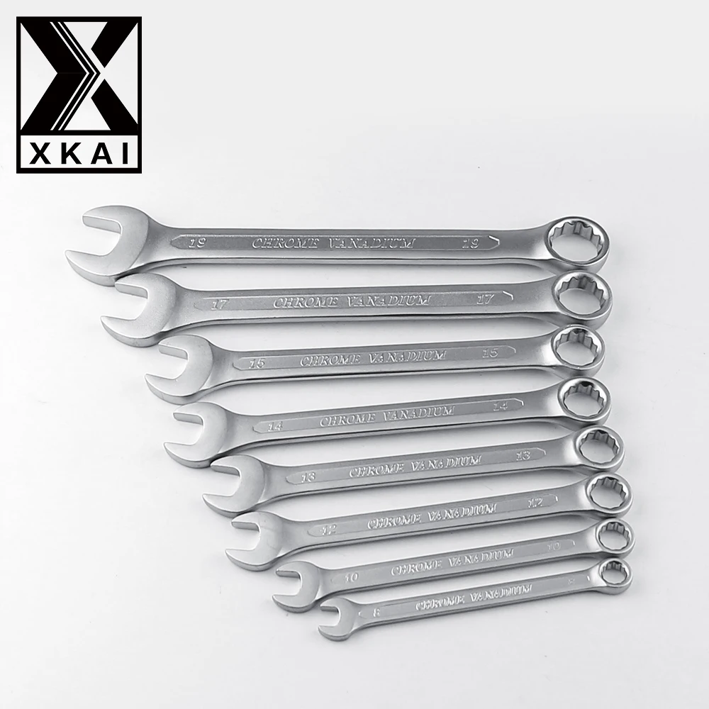 XKAI 8 10 12 13 14 15 17 19 мм комбинированная коробка открытый конец вогнутый ребристый