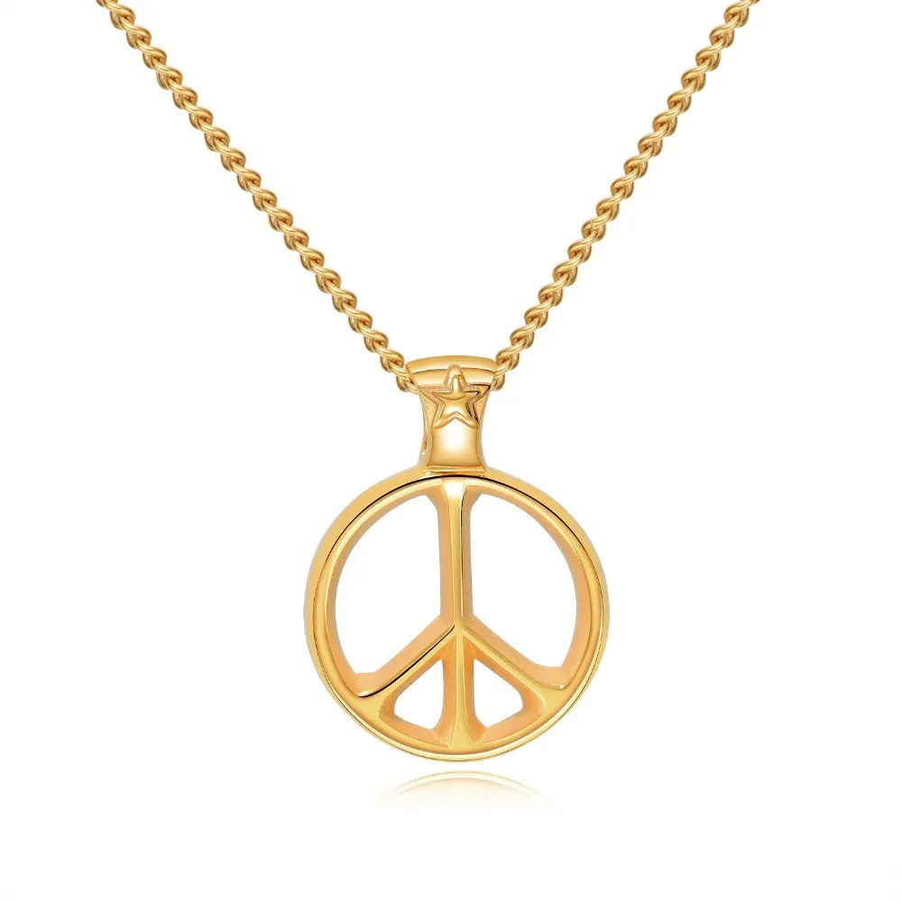 Мужская и женская подвеска из титановой стали длинная цепочка с символом мира