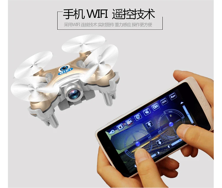 Качество оригинала Cheerson CX-10W CX10W Wi-Fi FPV 0.3MP Камера светодио дный 3D флип 4CH мини Drone