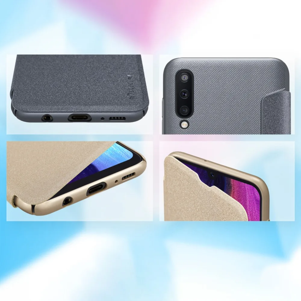Чехол для Samsung Galaxy A50 жесткий чехол-накладка NILLKIN из искусственной кожи