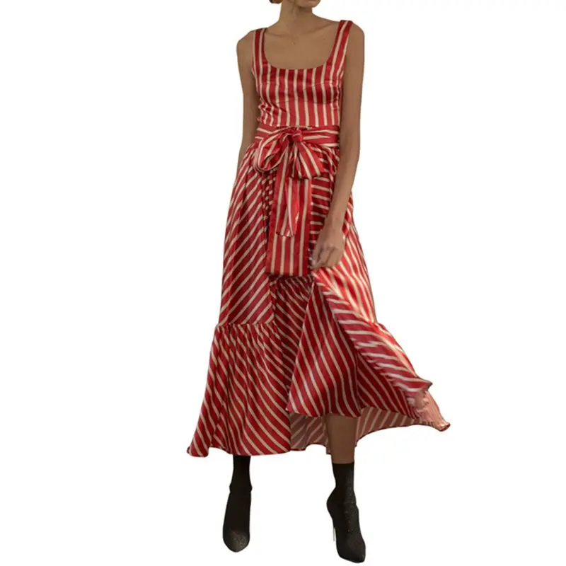 Повседневное Макси платье в полоску элегантное соблазнительное с открытой