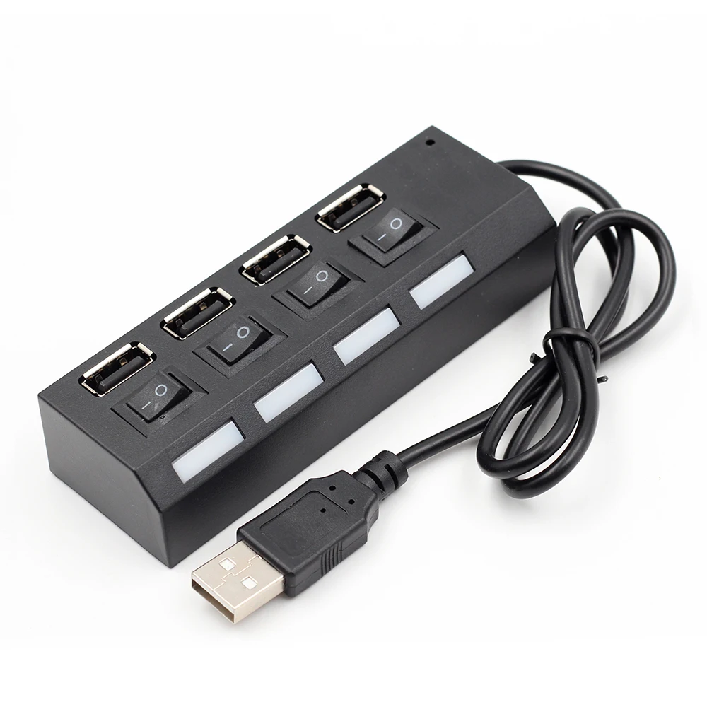 Тонкий 4 Порты USB Hub 2 0 переключатель концентратор высокой Скорость