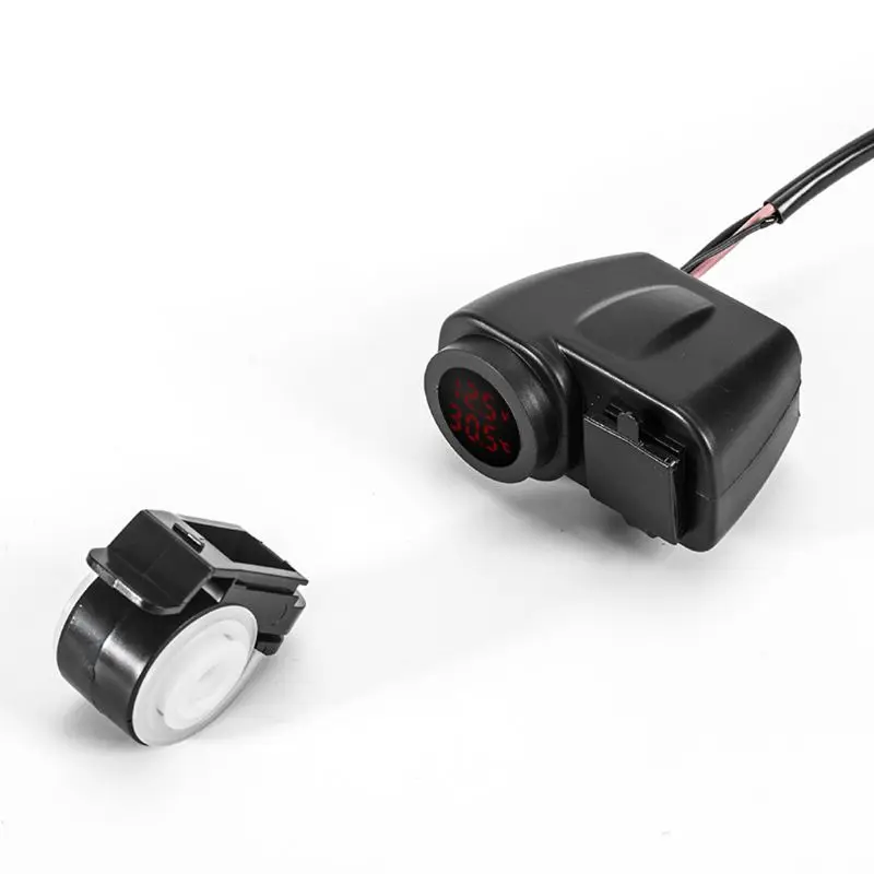 Мотоцикл двойное зарядное устройство USB Вольтметр термометр розетка для сотовых