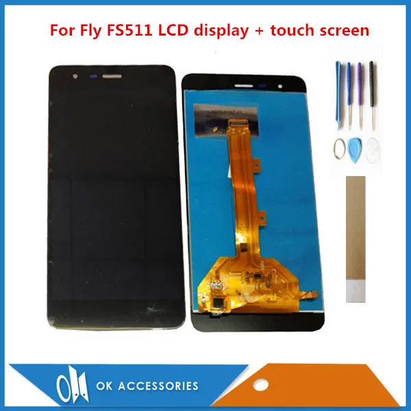 ЖК дисплей 5 0 дюйма для Fly Cirrus 7 FS511 FS 511 с сенсорным экраном и дигитайзером черного